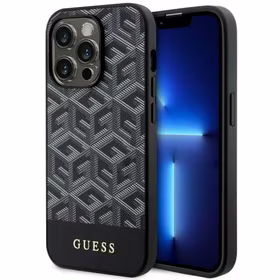 Guess GUHMP14LHGCFSEK iPhone 14 Pro 6.1" melns/melns cietais apvalks GCube Svītras MagSafe