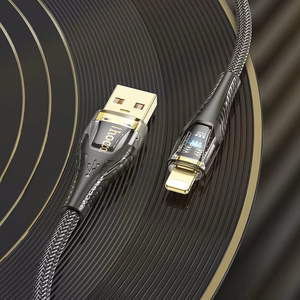 Cable USB A to Lightning Hoco 2,4A 1,2 m U121 black transparent