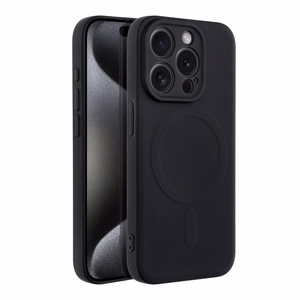 Чехол для iPhone 15 Pro силиконовый Mag Cover совместимый с MagSafe чёрный