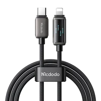 Mcdodo CA-2630 USB-C un Lightning kabelis, 36 W, LED displejs, 1,2 m