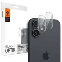 Spigen Optik Glas.tR rūdītais stikls iPhone 16 / 16 Plus kamerai - caurspīdīgs (2 gab.)