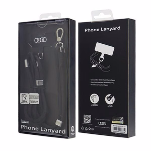 Audi universāla tālruņa siksniņa 120cm 6mm crossbody melna AU-CBL6-R8/D1-BK