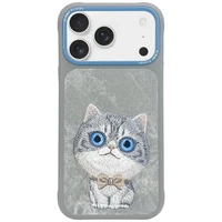 Nimmy Big Eyed Pet 2.0 Kaķa viedtālruņa apvalks iPhone 17 Pro Max - pelēka