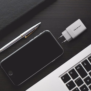 Qoltec 51825 GaN 45W lādētājs, 5-20V, 1.5-3A, 1 x USB-C PD, 1x USB QC 3.0, balts