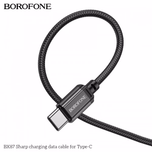Borofone kabelis BX87 Sharp - USB uz C tipa - 3A 1 metrs, melns