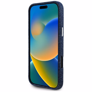 Guess džinsinis trikampio logotips MagSafe iPhone 16 Pro viedtālruņa apvalks (m) - zils (m)