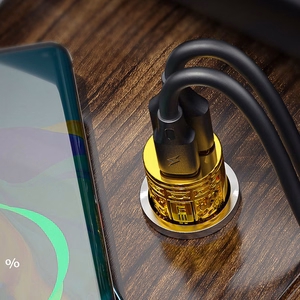 WEKOME WP-C37 Sakin Series auto lādētājs, USB-C + USB-A, PD 20 W, zelta krāsā