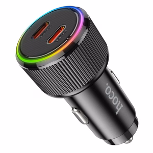 Автомобильное зарядное устройство Hoco 2 x USB C QC PD 50W NZ14B черный