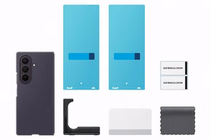 Samsung Galaxy Z Fold8 Ultra silikona magnētiskais vāciņš ar 2 pretatspīduma plēvēm, violetā tonī