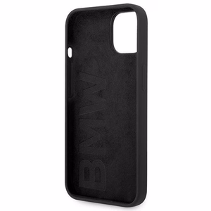 BMW BMHCP14MSILBK iPhone 14 Plus 6.7 - melns silikona/metāla logotips