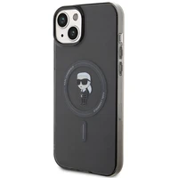 Viedtālruņa apvalks Karl Lagerfeld IML Ikonik Magnētiskais MagSafe iPhone 15 Plus - melns (m)