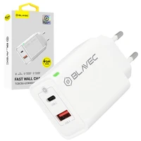 Blavec sienas lādētājs BC-5 GaN - USB + Type C - PD QC 45W 3A (TCBC5G-UCW453A) balts