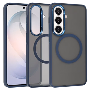 Liavec Soft Case maciņš ar metāla rāmi Samsung Galaxy S26, tumši zils