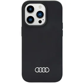 Audi silikona viedtālruņa apvalks iPhone 14 Pro Max 6.7" melns/melns cietais apvalks AU-LSRIP14PM-Q3/D1-BK