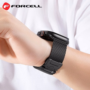 FORCELL F-DESIGN FA11 nerūsējošā tērauda siksniņa APPLE pulkstenim 38 / 40 / 41 mm melna