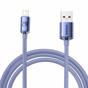 Baseus kabelis Crystal Shine USB - Lightning 2,0 m 2,4A violets