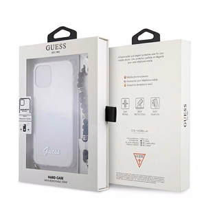 Guess GUHCP12MKPSBK iPhone 12/12 Pro 6.1 caurspīdīgs ciets vāciņš melnas pērļu kolekcija