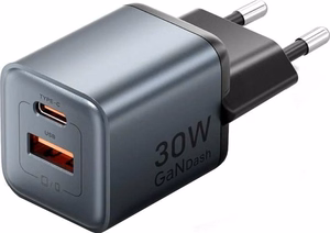 Vention 30W lādētājs ar GaN tehnoloģiju, 1× USB-A, 1× USB-C, melns