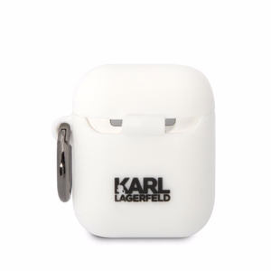 Karl Lagerfeld KLA2RUNCHH AirPods 1/2 чехол белый/белый Silicone Choupette Head 3D