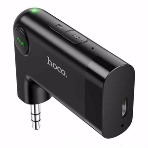 Bezvadu auto AUX uztvērējs Hoco E53 melns