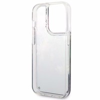 Guess Flower Liquid Glitter viedtālruņa apvalks iPhone 14 Pro Max - zils