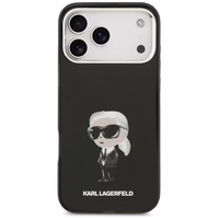 Karl Lagerfeld IML akvareļu Karl un logotipa magnētiskais viedtālruņa apvalks iPhone 17 Pro Max - melns