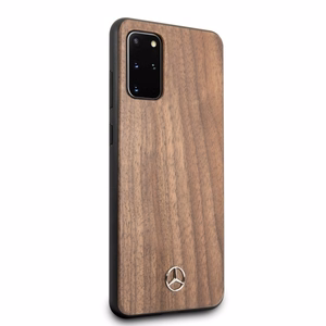 Mercedes Wood Line Walnut viedtālruņa apvalks Samsung Galaxy S20+ – brūns