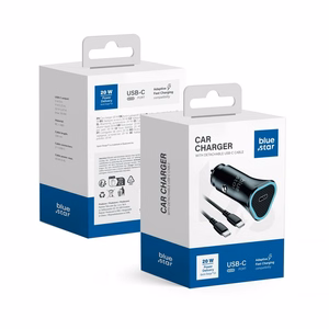 Car charger Blue Star USB C QC3.0 PD AFC 3A 20W + cable USB C to USB C black
