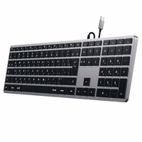 Wire keyboard USB C QWERTY Satechi Slim W3 Wisarkans ST-UCSW3M space pelēks
