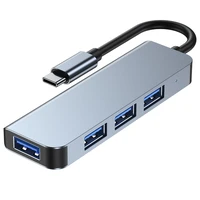 HUB Tech-Protect V1 4in1 USB-C - 3x USB-A 2.0 / USB-A 3.0 - pelēks