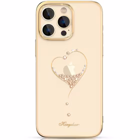 Kingxbar Wish Series silikonais viedtālruņa apvalks iPhone 14 Plus ar Swarovski kristāliem zelta krāsā