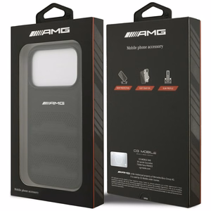 AMG Leather Debossed Lines Logo Чехол для iPhone 17 Pro - чёрный