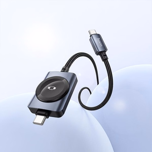 Hoco USB C to USB C cable PD100W with wireless charging for Apple Watch 1,2 m CW66 black