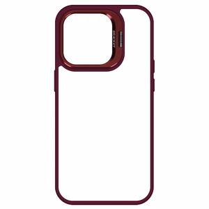 Tel Protect Viedtālruņa apvalks ar statīvu + kameras stikls Iphone 14 Pro bordo