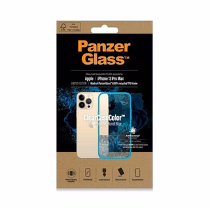 PanzerGlass ClearCase antibakteriālais, militārā standarta sertificētais viedtālruņa apvalks iPhone 13 Pro Max – caurspīdīgs zils