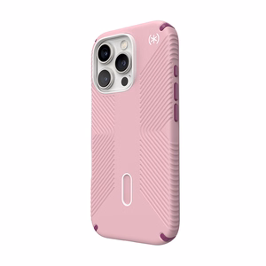 Speck Presidio2 Grip ClickLock & MagSafe vāciņš ierīcei iPhone 16 Pro, Wednesday Pink / Boysenberry Purple / balts