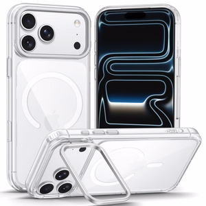 Tech-Protect MagStand MagSafe CC maciņš, paredzēts iPhone 18 Pro / 17 Pro, caurspīdīgs