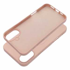 Чехол силиконовый Mag Cover (большое отверстие) (MagSafe) для iPhone 16 Plus розовый