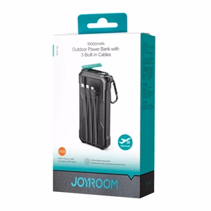 Portatīvais lādētājs Joyroom JR-L016 melns 10000mAh (PD / QC3.0) + integrēts 3in1 kabelis