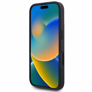 DKNY Vienkāršs sudraba logotips magnētiskais iPhone 16 viedtālruņa apvalks - melns