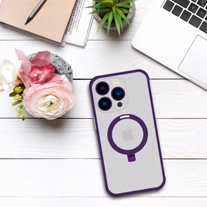 Tel Protect Magical Magnētiskais Viedtālruņa apvalks ar statīvu Iphone 15 Pro Max violets