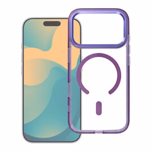Maciņš iPhone 17 AIR Frame Clear Hybrid Mag Cover saderīgs ar MagSafe violets