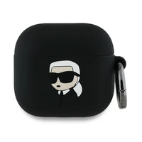 Karl Lagerfeld silikona Karl galvas 3D apvalks AirPods 4 - melna