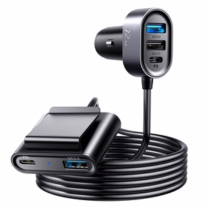 Joyroom automašīnas lādētājs 2xPD + 2xQC3.0 72W 1.5m melns (JR-CL05)