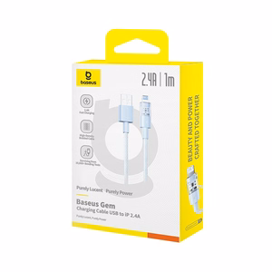 Baseus Gem USB-A uz Lightning 2.4A ātras uzlādes kabelis 1 m, zils
