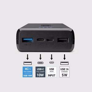 Powerbank Puro Fast 20000 mAh 2x USB-A + 1x USB-C - черный