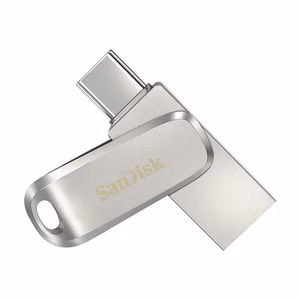 SanDisk Ultra Dual Drive Luxe USB flash drive 256 GB USB Type-A / USB Type-C 3.2 Gen 1 stainless steel