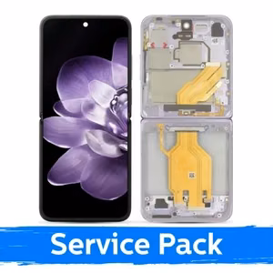 Ar Xiaomi Mix Flip saderīgs LCD displejs ar rāmi / violets / (servisa komplekts)