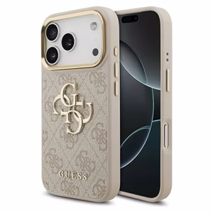 Guess чехол для iPhone 17 Pro GUHCP17L4GMGCPI (PU W/ Big 4G Classic Logo) золотой розовый