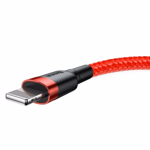 Baseus Cafule USB Lightning kabelis 2.4A 1m (melns + sarkans)